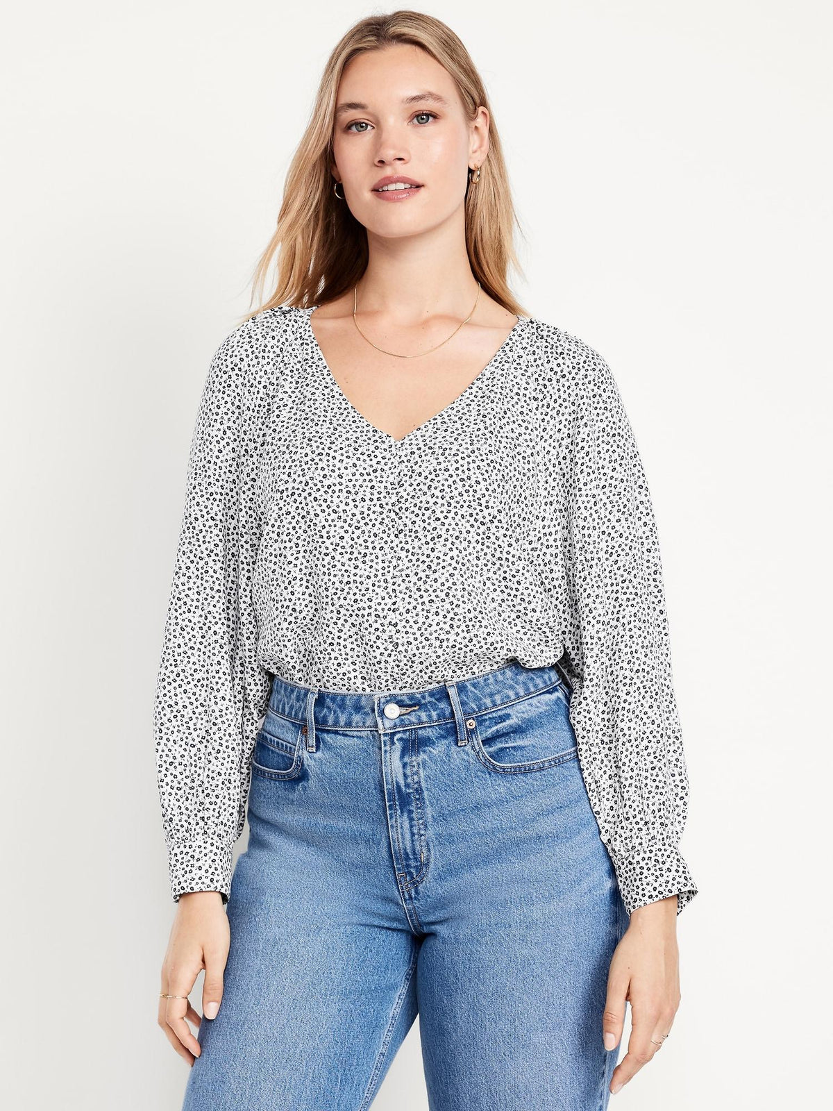Crepe Button-Down Top