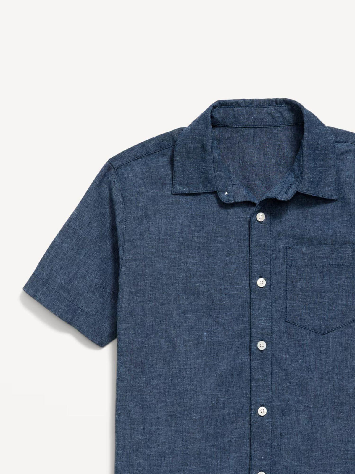 Short-Sleeve Linen-Blend Pocket Shirt for Boys