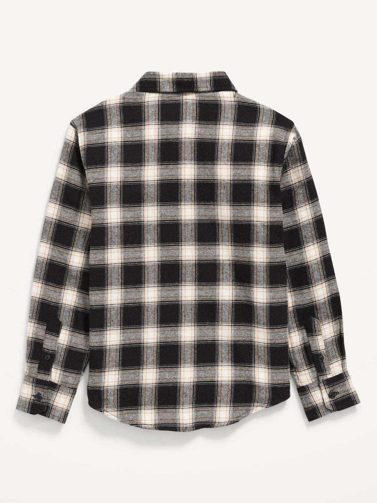Long-Sleeve Pocket Plaid Flannel Shirt for Boys