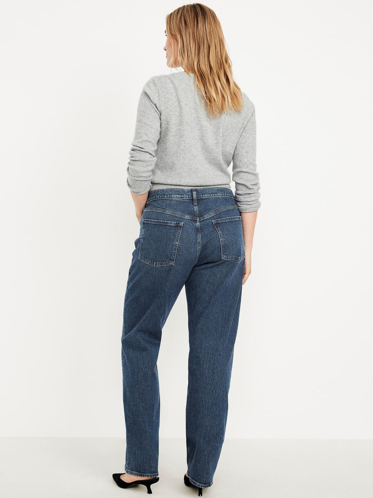 Mid-Rise Slouchy Straight Jeans