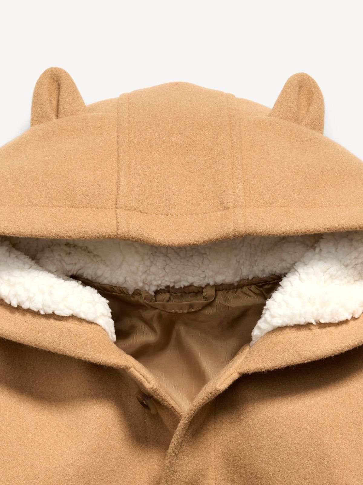 Button-Front Critter Hooded Coat for Toddler Girls