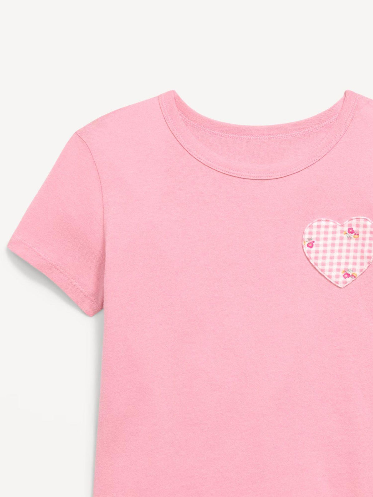 Softest Short-Sleeve Heart-Pocket T-Shirt for Girls
