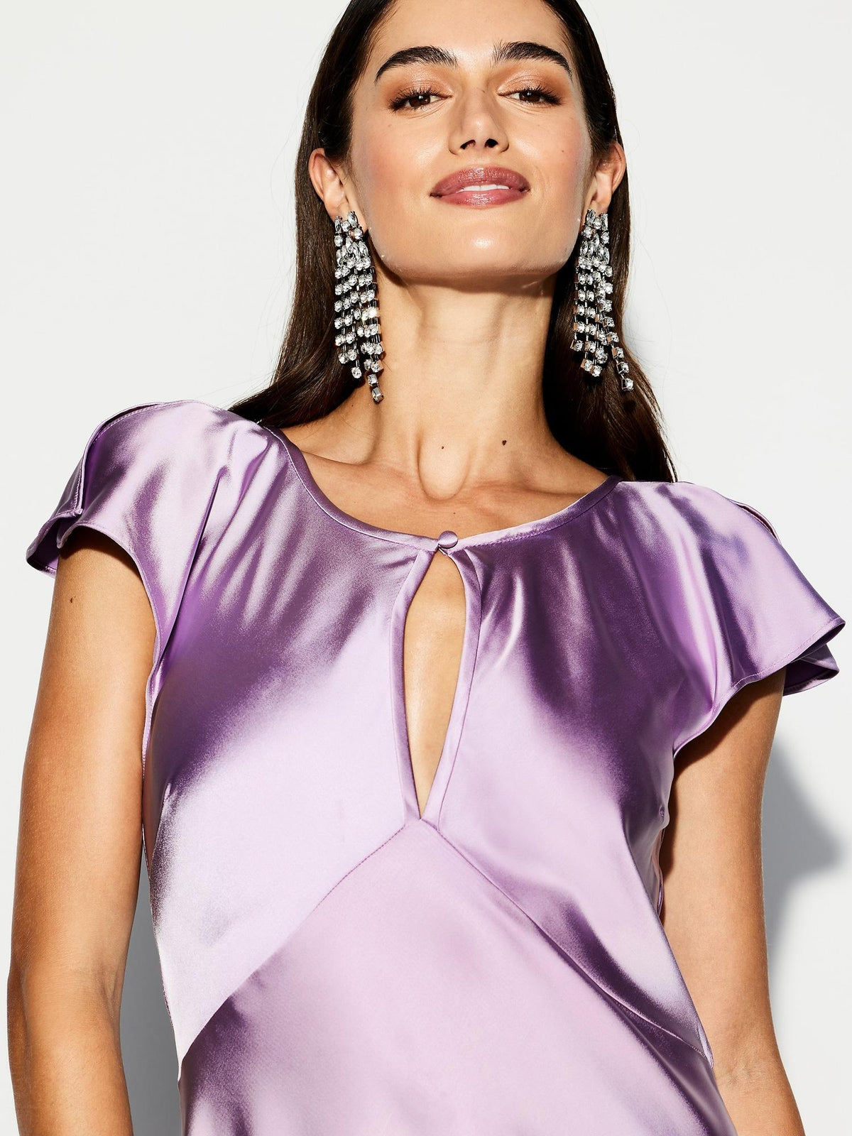 The Occasion by Old Navy Flutter-Sleeve Keyhole Satin Maxi Dress The Occasion by Old Navy Flutter-Sleeve Keyhole Satin Maxi Dress