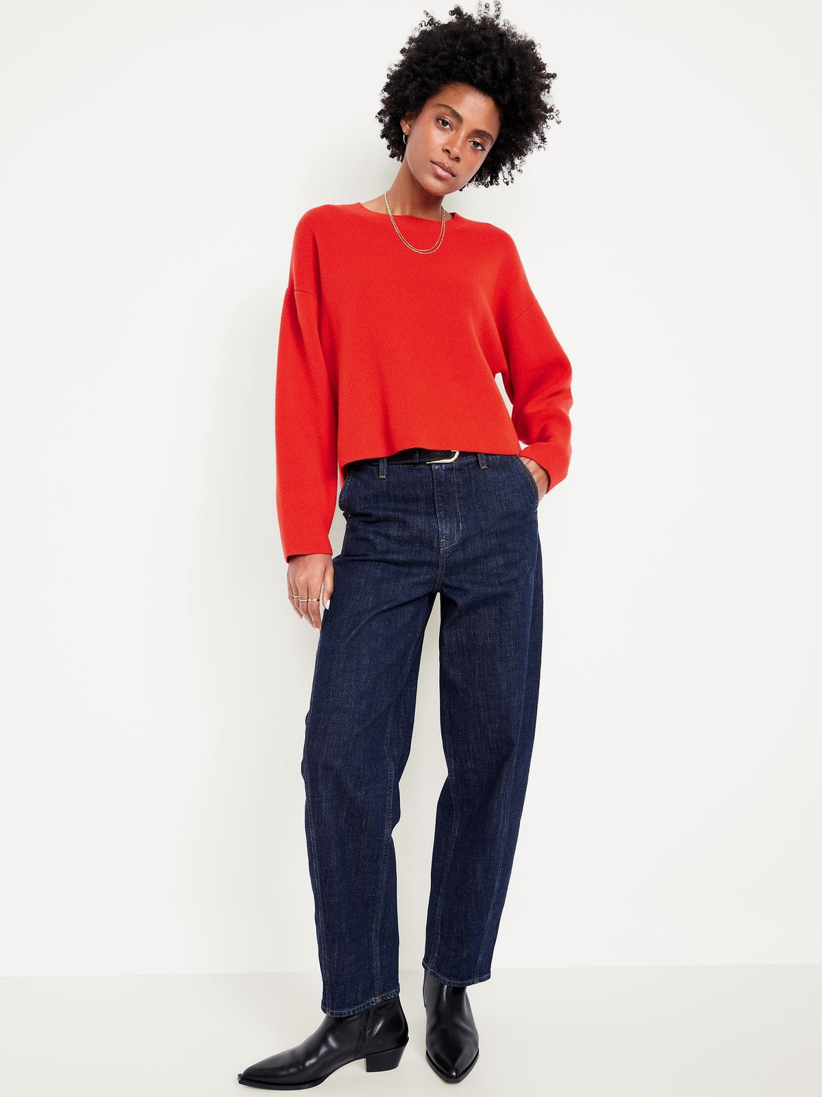 SoSoft Cropped Crew-Neck Sweater