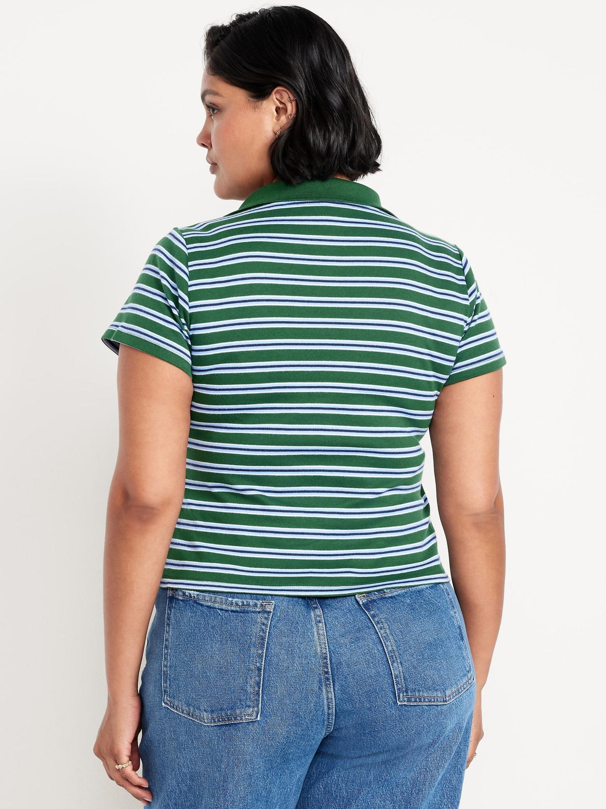 Short-Sleeve Cropped Polo