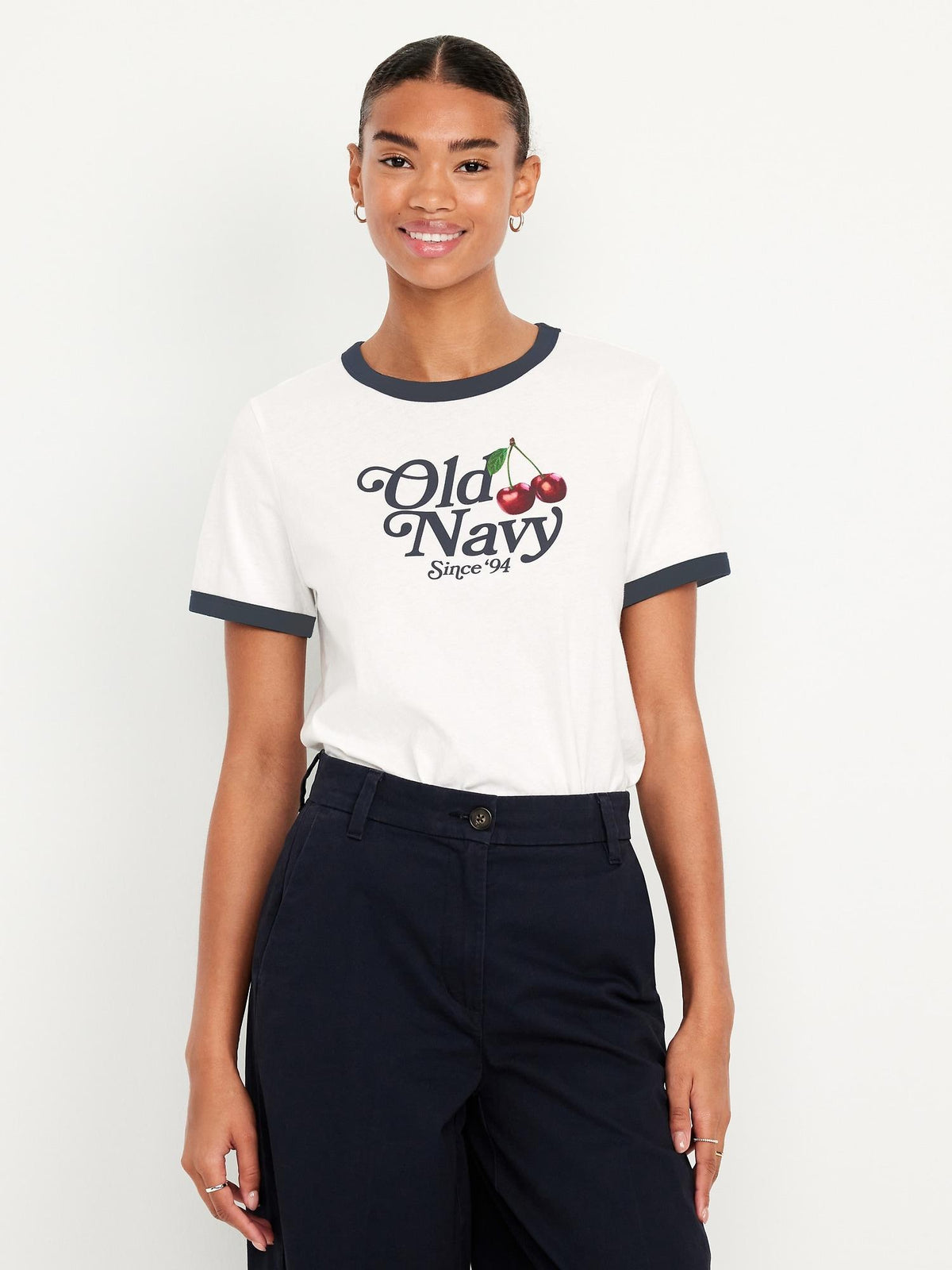 EveryWear Crew-Neck Logo-Graphic Ringer T-Shirt