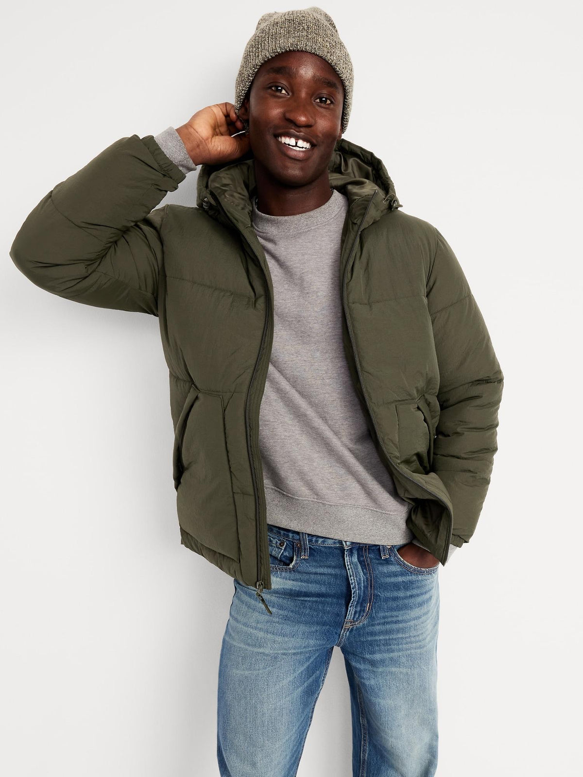 Water-Resistant Hooded Puffer Jacket