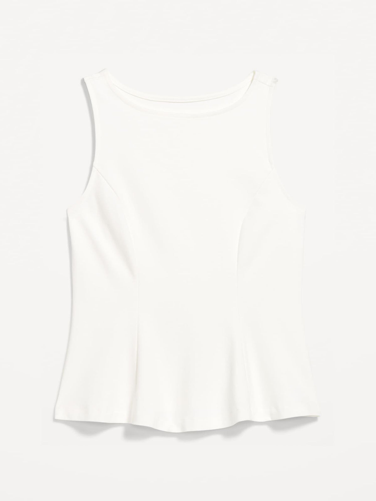 Ponte-Knit Sleeveless Peplum Top