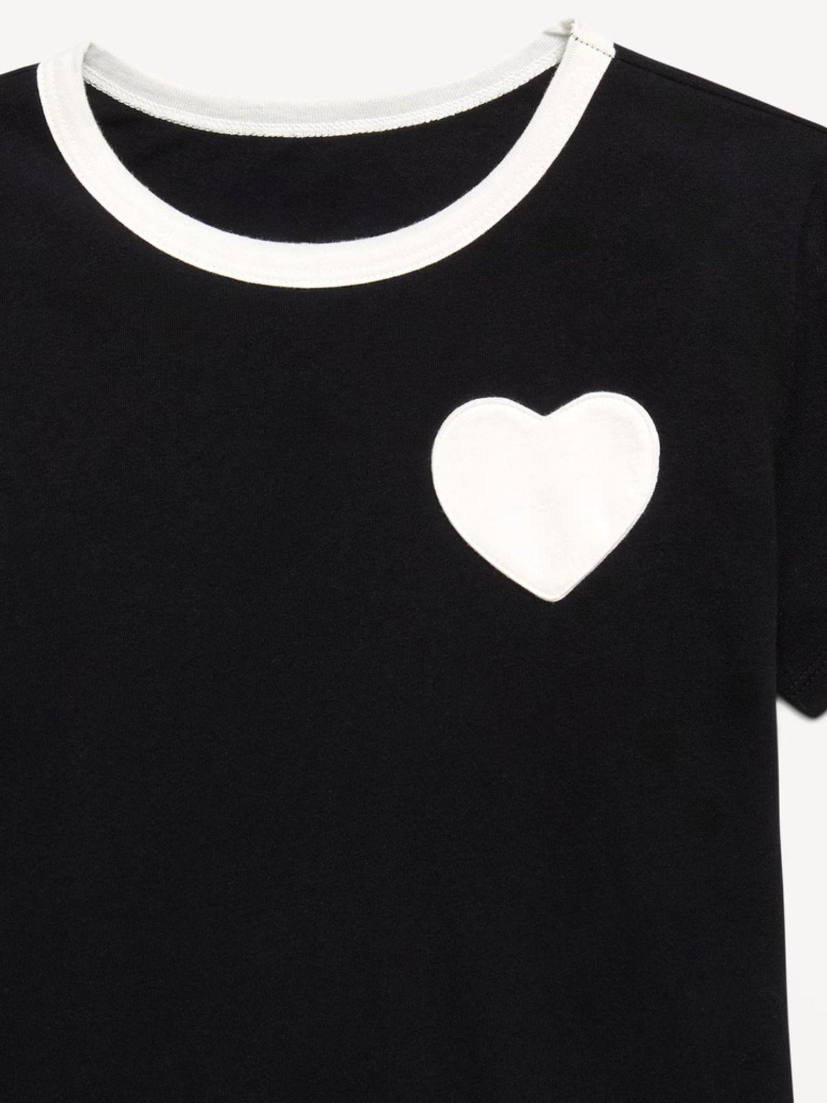 Softest Short-Sleeve Heart-Pocket T-Shirt for Girls