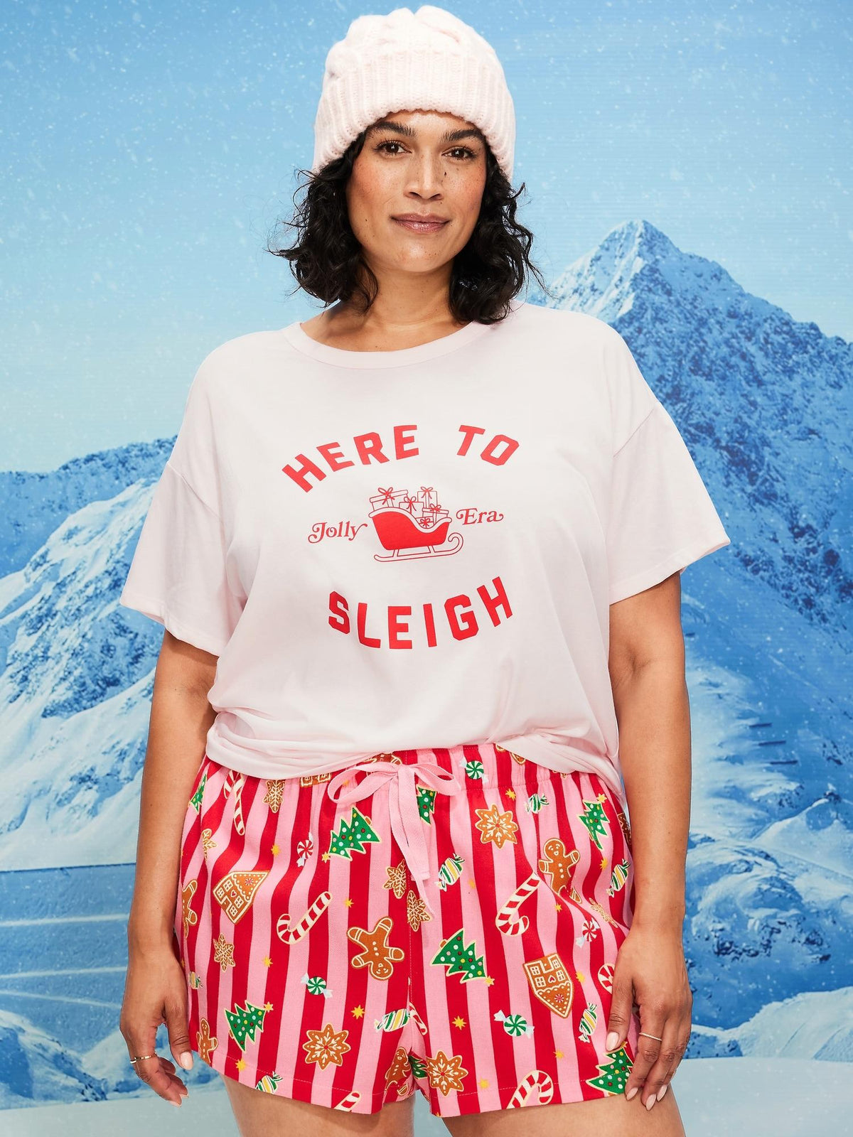 Holiday-Graphic Crew-Neck T-Shirt for Women