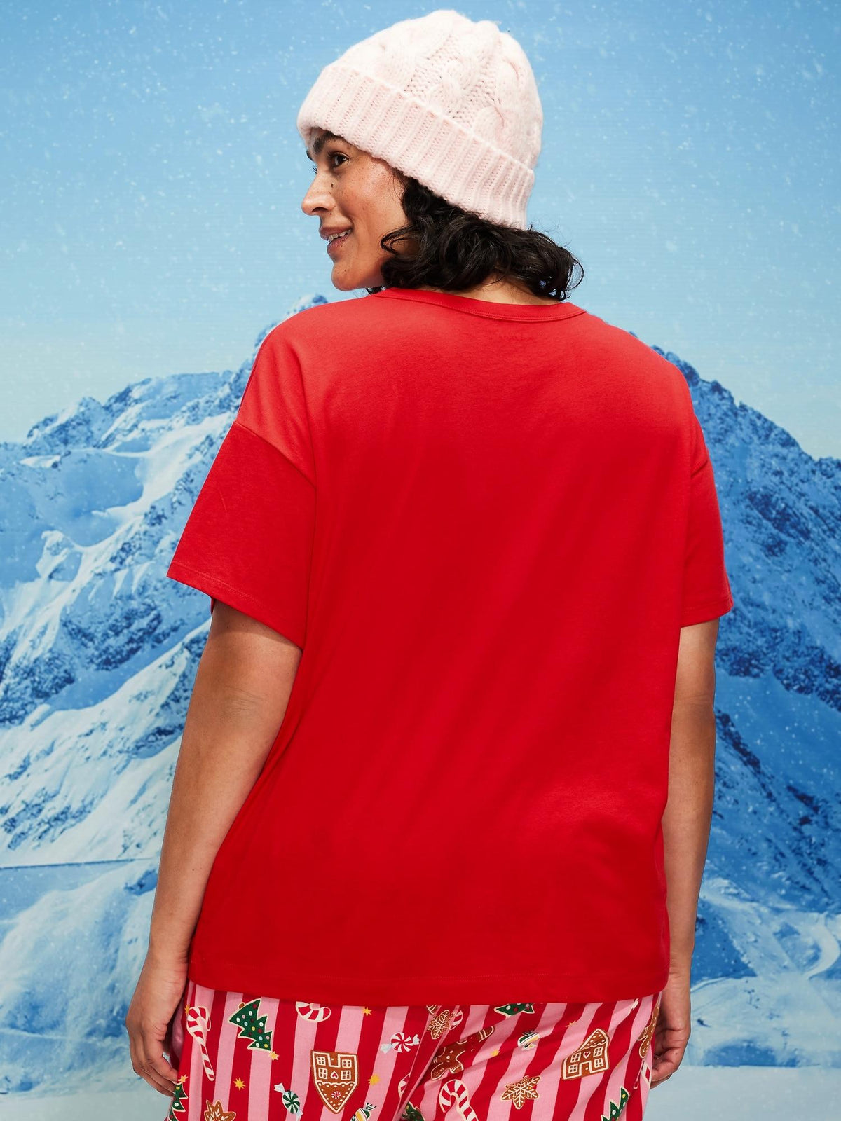 Holiday-Graphic Crew-Neck T-Shirt for Women