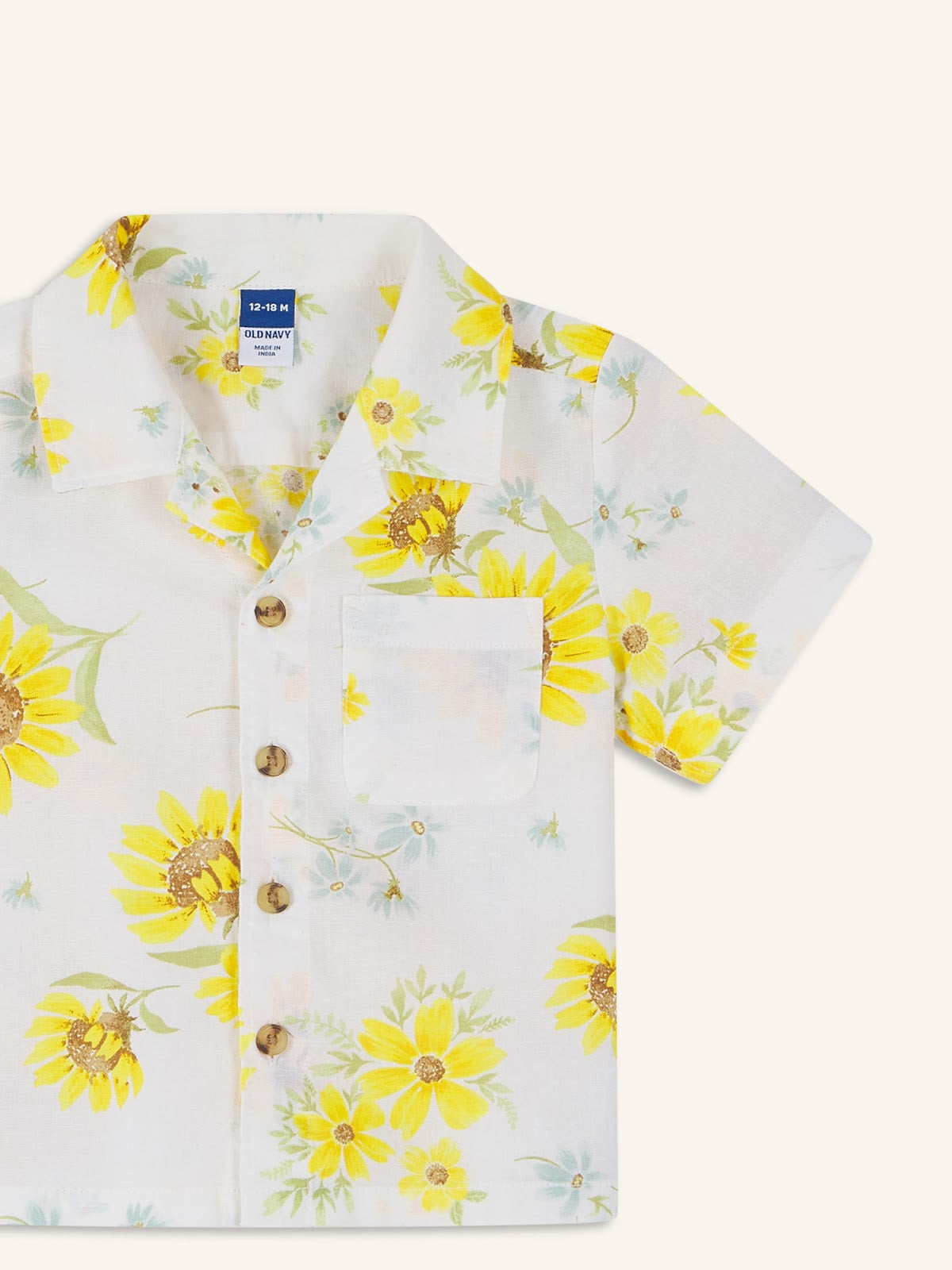 Printed Short-Sleeve Linen-Blend Shirt for Toddler Boys