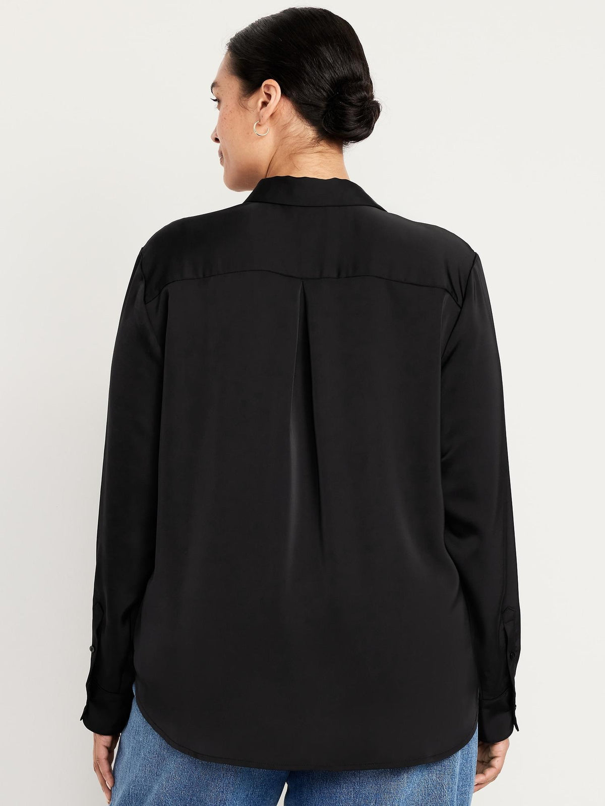 Satin Button-Down Shirt