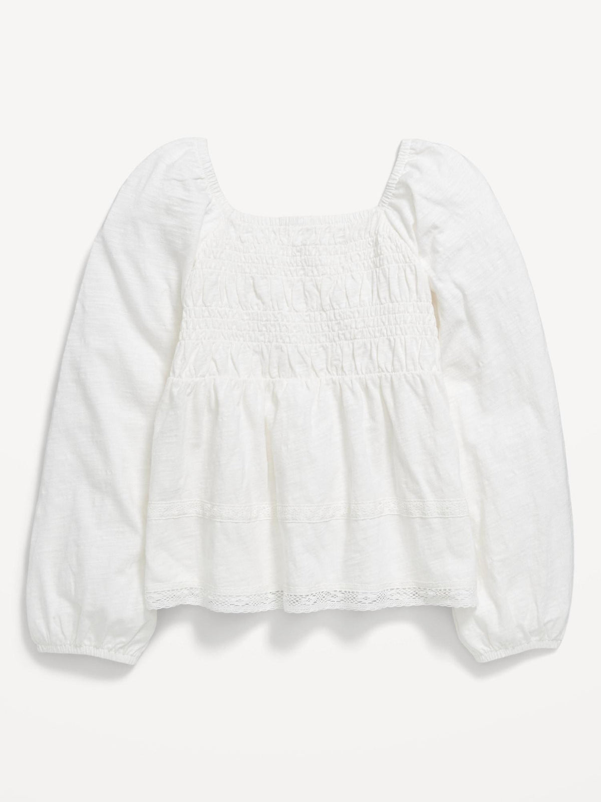 Long-Sleeve Smocked Top for Girls