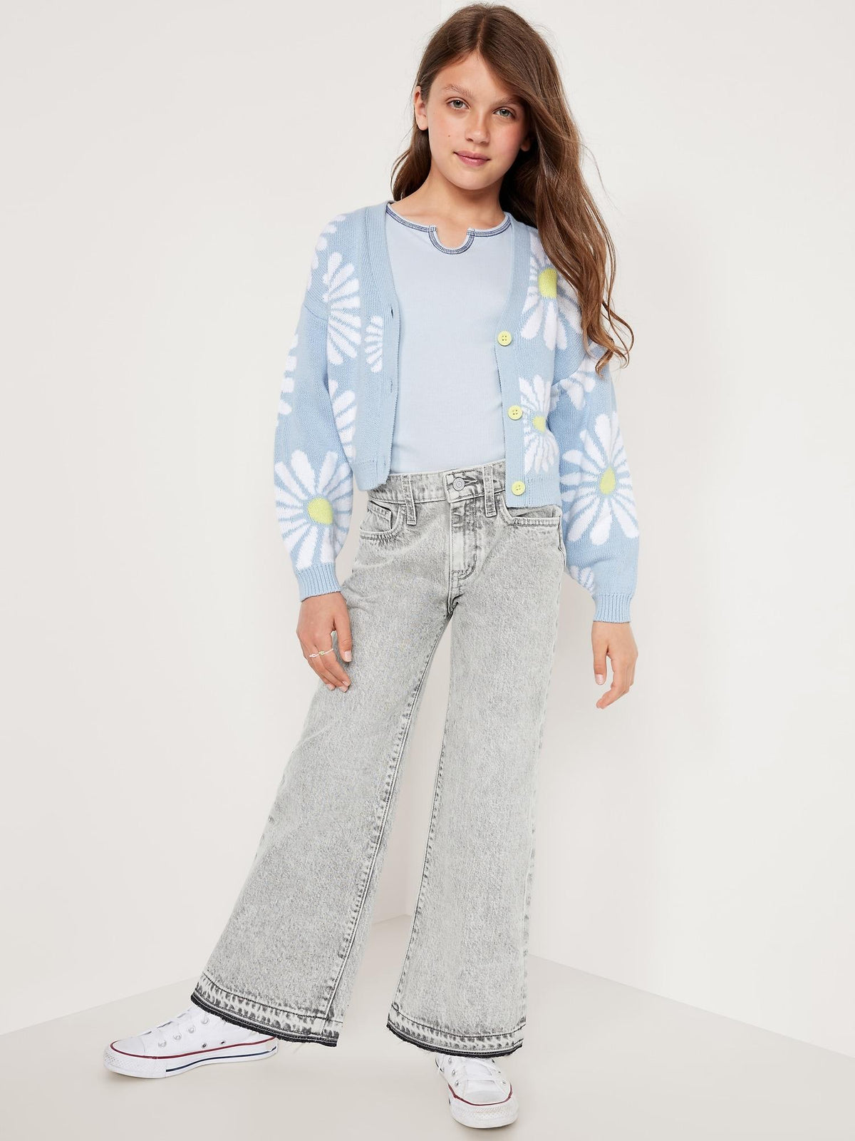 High-Waisted Baggy Wide-Leg Jeans for Girls