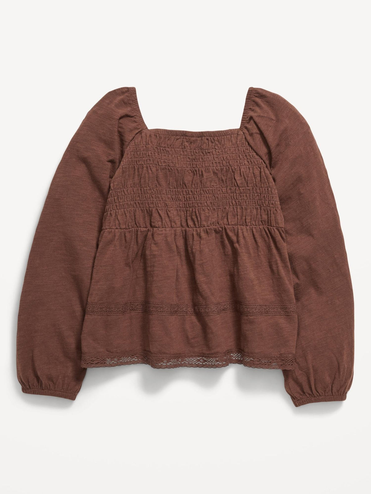 Long-Sleeve Smocked Top for Girls