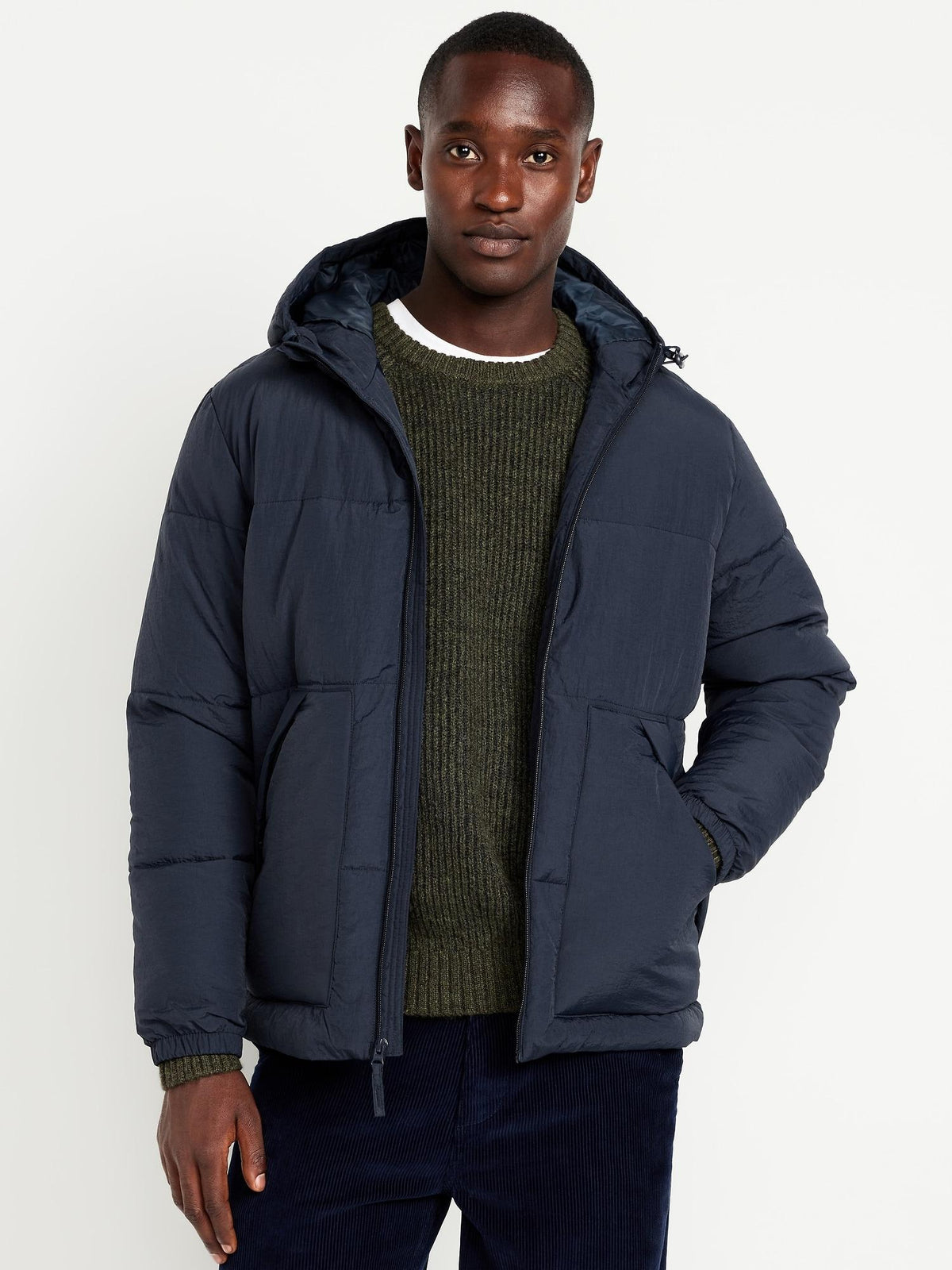 Water-Resistant Hooded Puffer Jacket