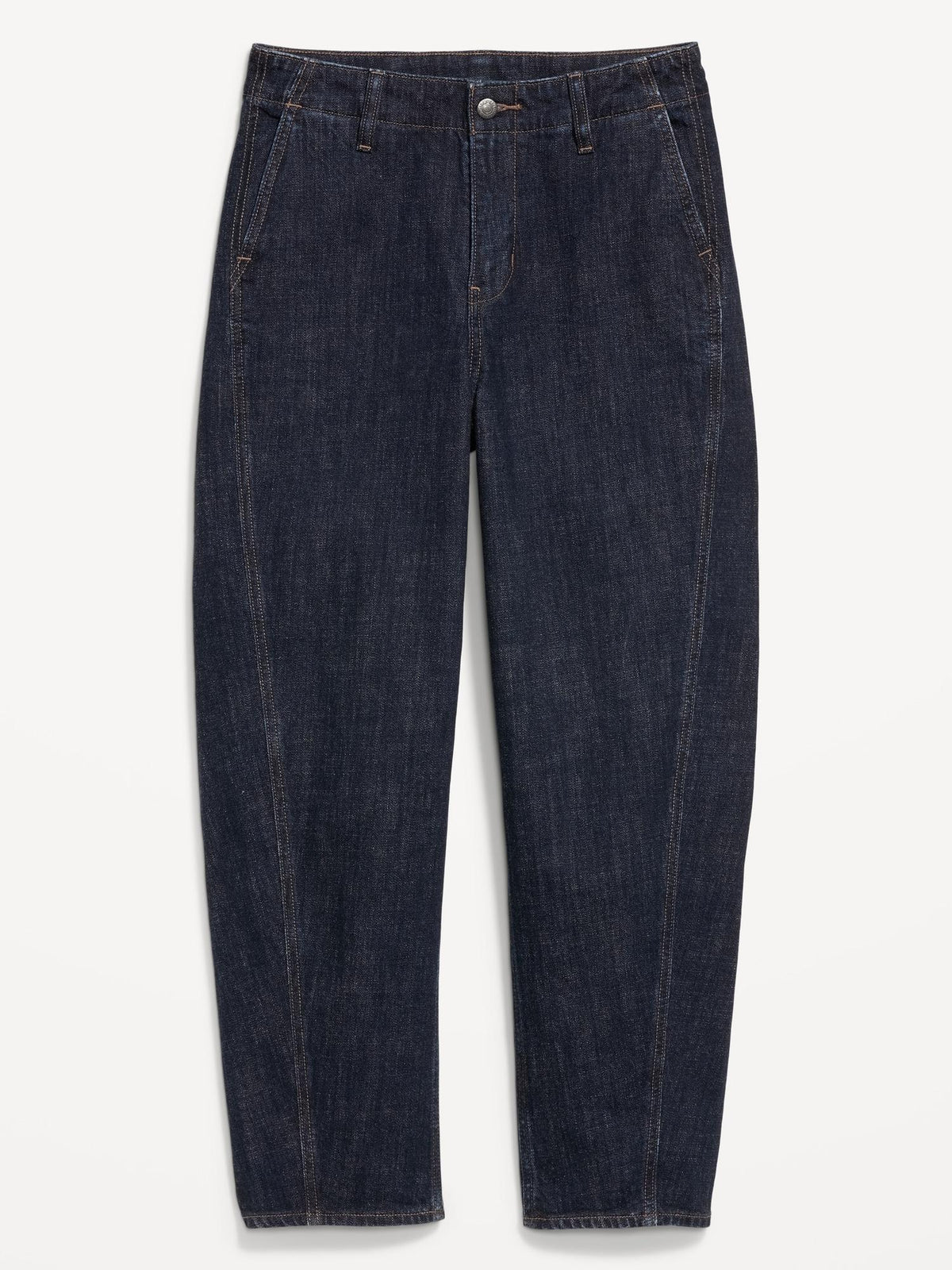 High-Waisted Barrel Ankle Jeans