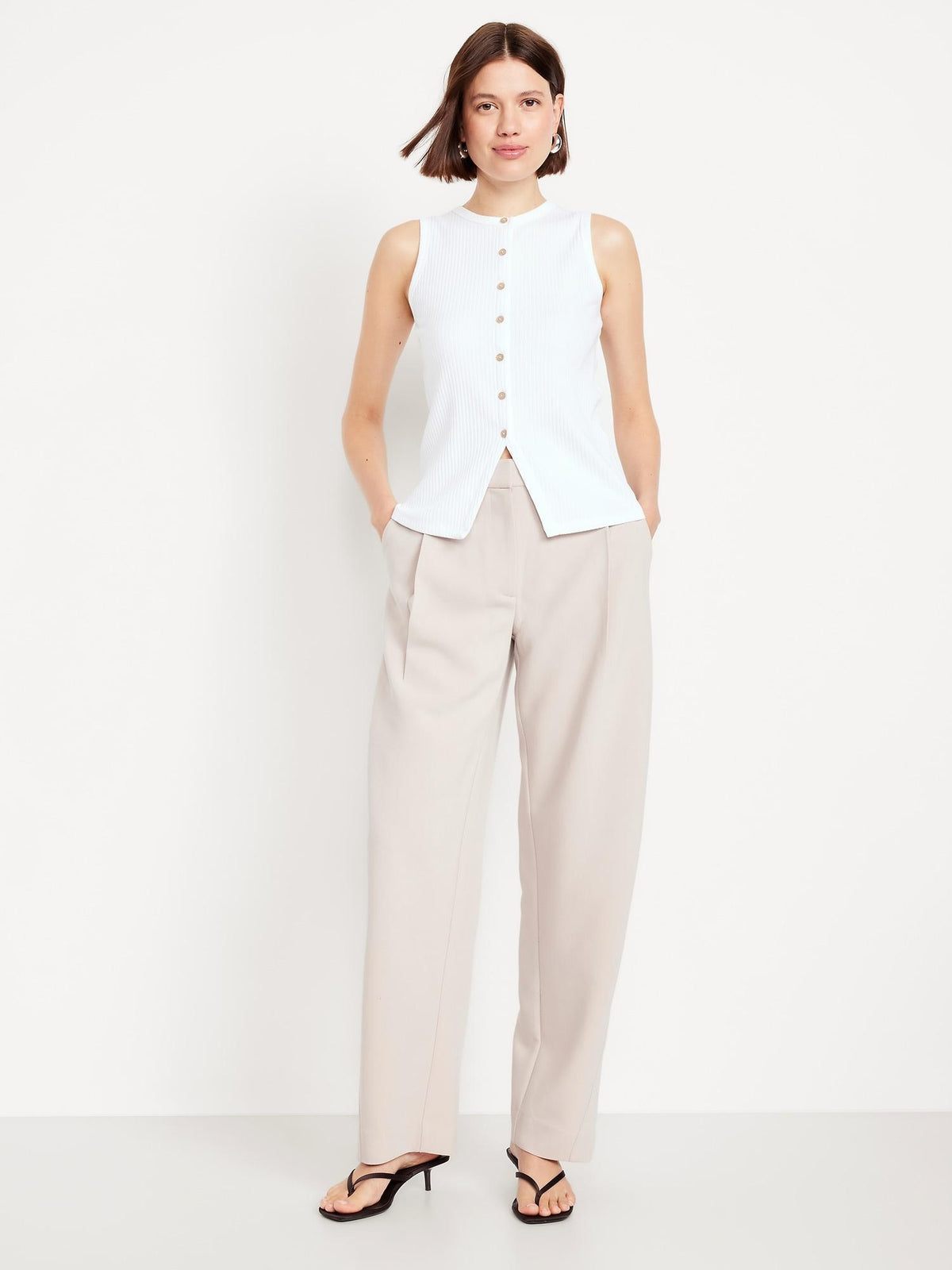 High-Waisted Taylor Barrel Ankle Pants