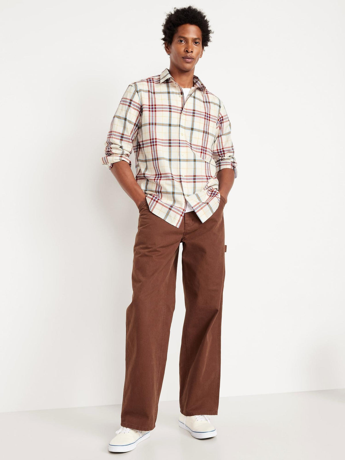Classic Fit Everyday Plaid Poplin Shirt