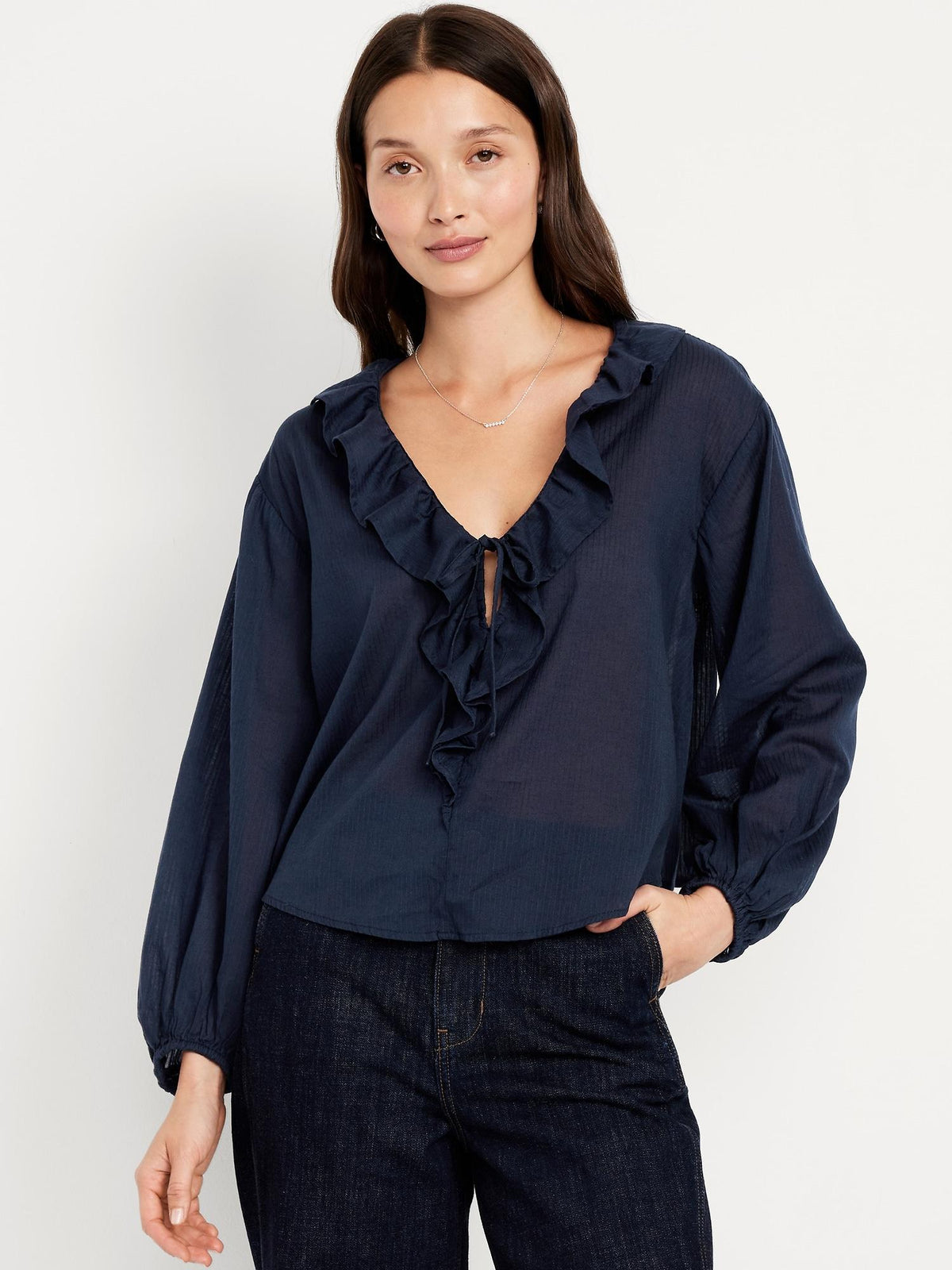 Tie-Front Ruffle Top