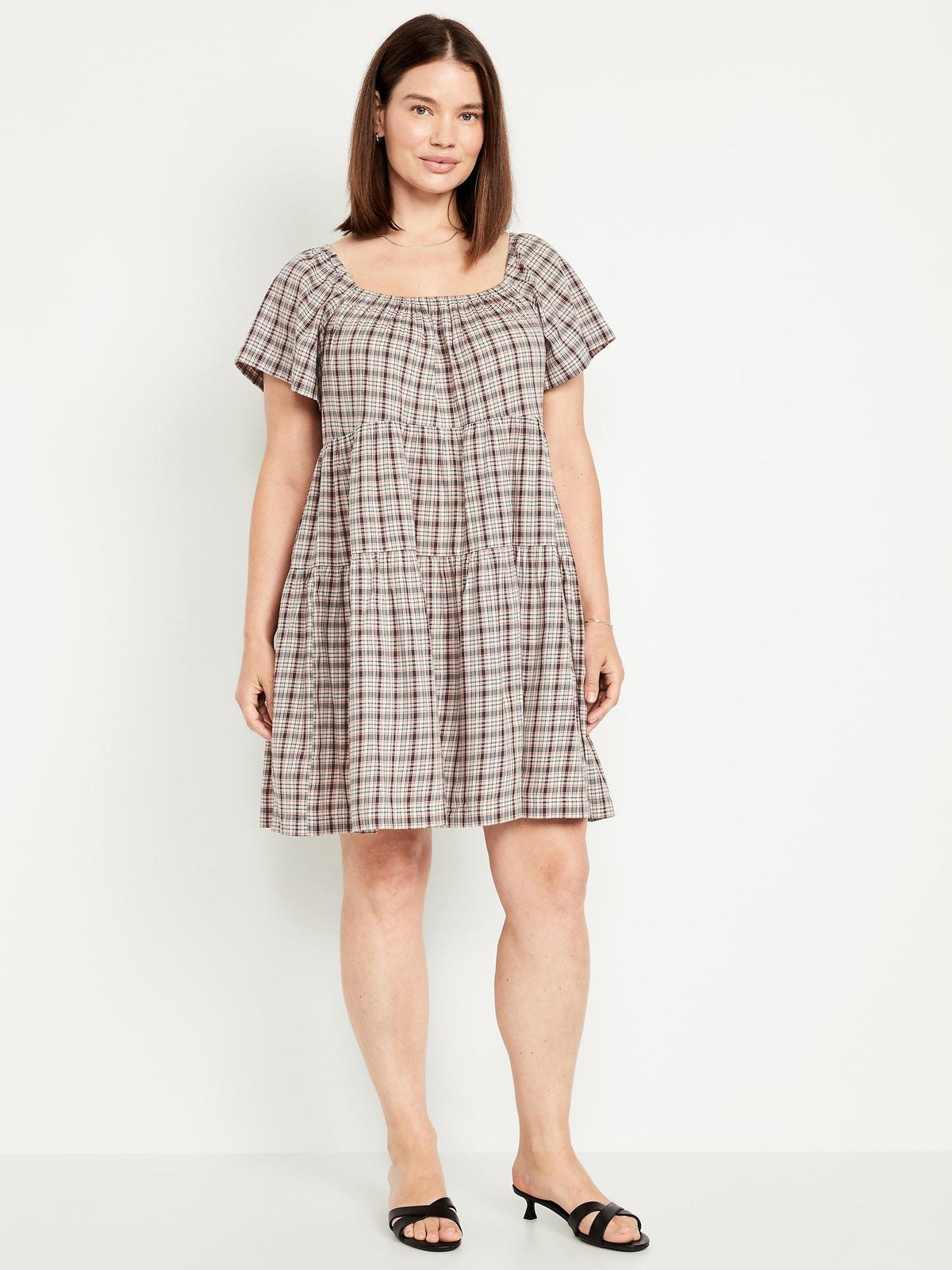 Tiered Mini Swing Dress