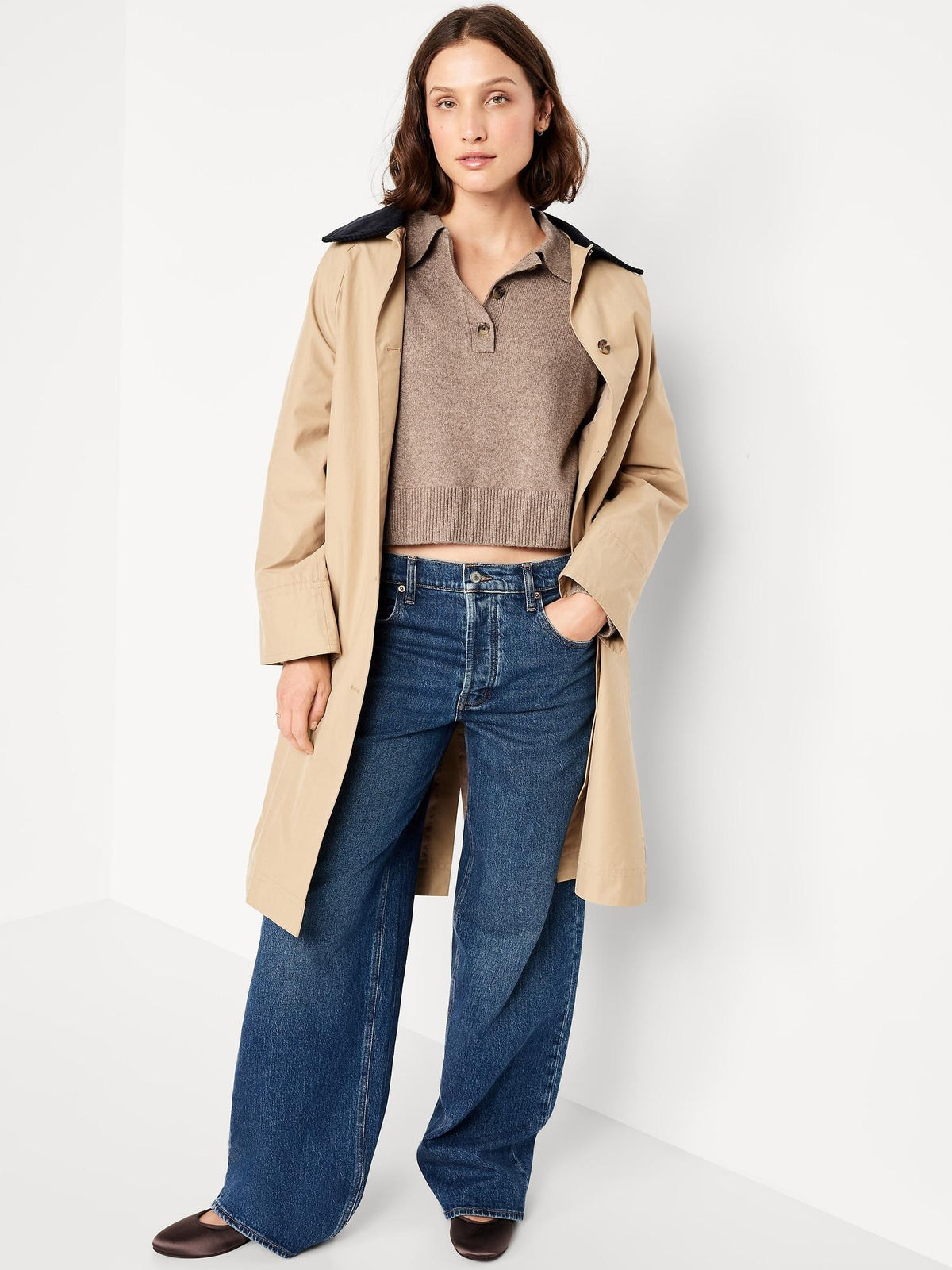 SoSoft Cropped Polo Sweater