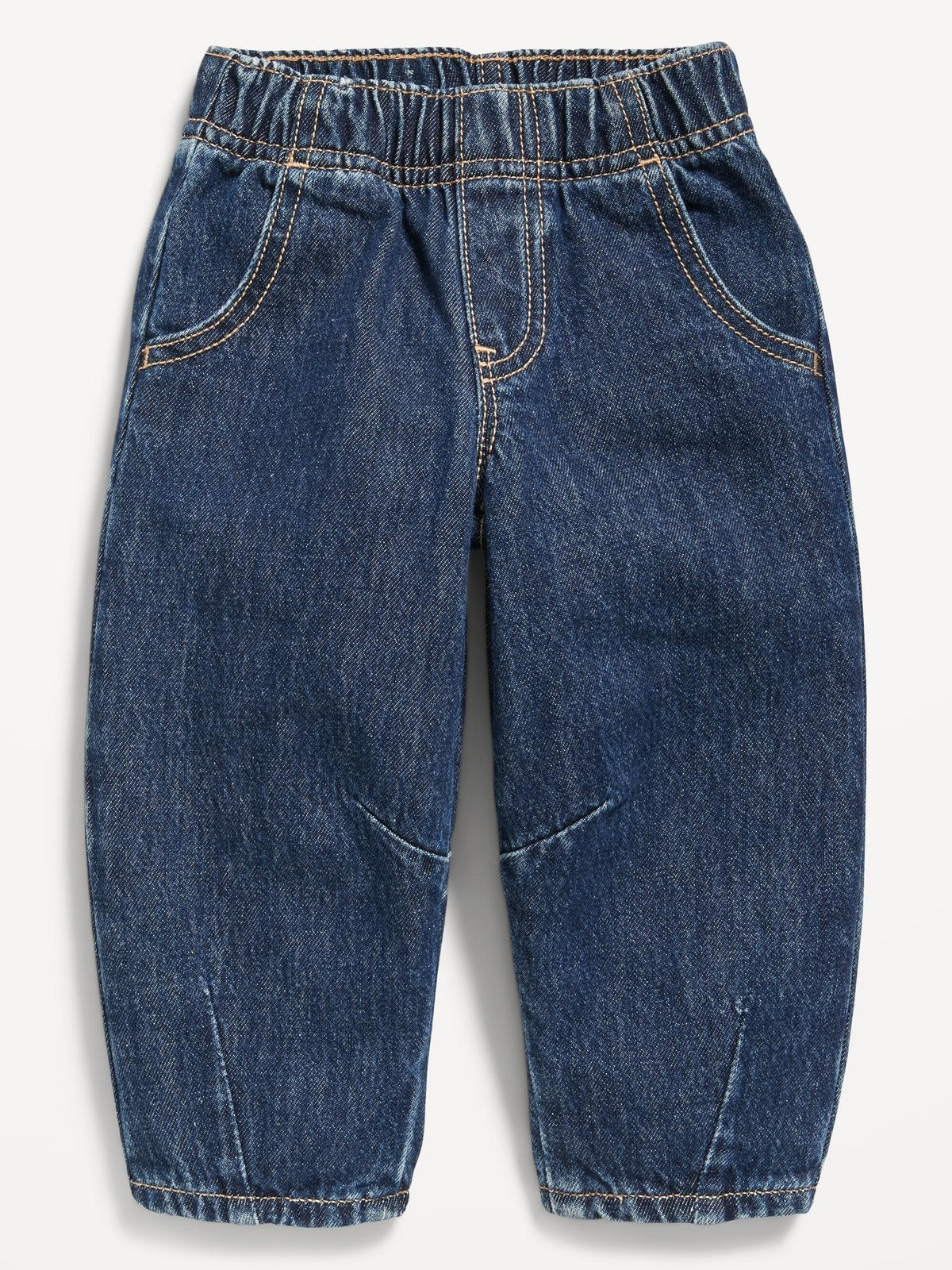 Pull-On Baggy Barrel-Leg Jeans for Toddler Girls