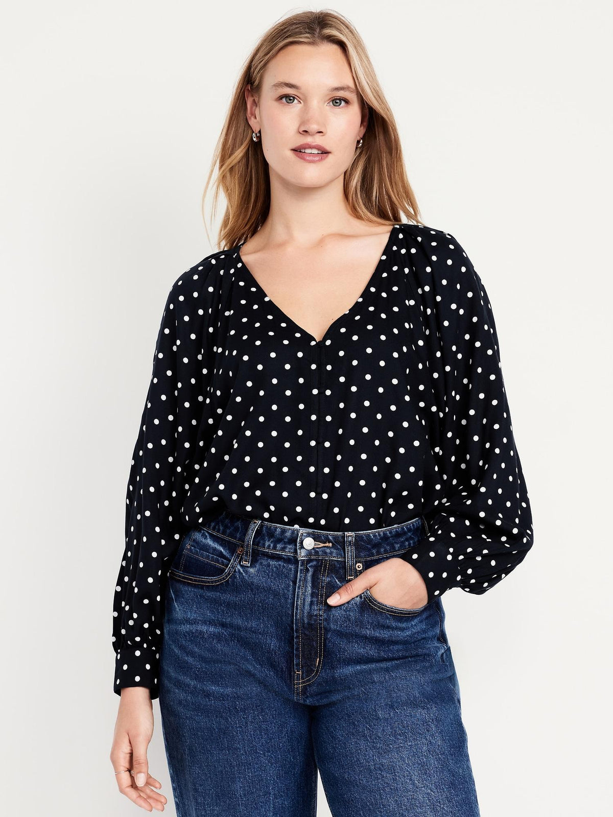 Crepe Button-Down Top