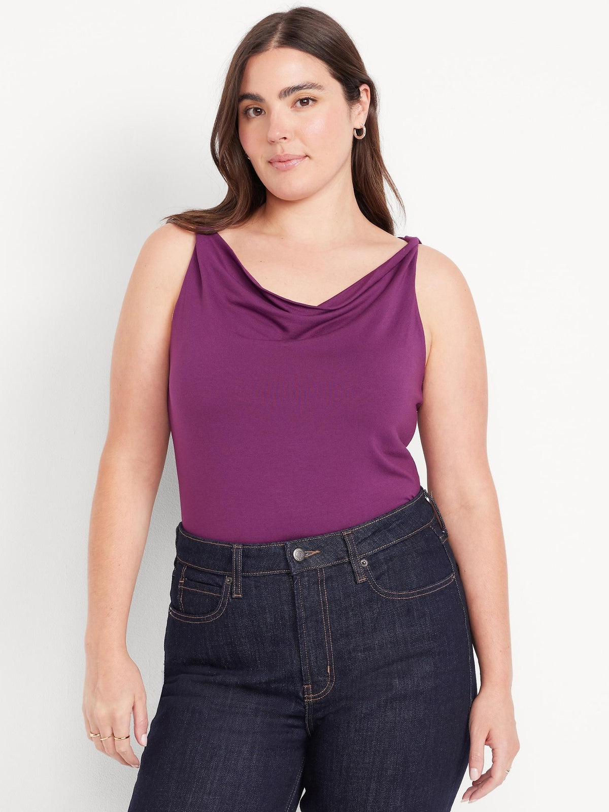 Cowl-Neck Twist-Strap Top