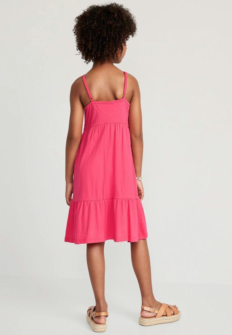 Fit & Flare Floral-Knit Bodice Cami Dress for Girls