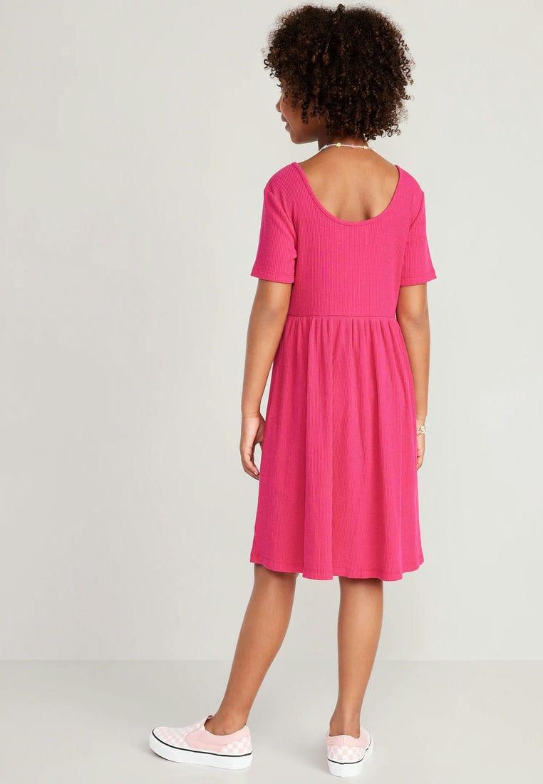 Short-Sleeve Rib-Knit Dress for Girls