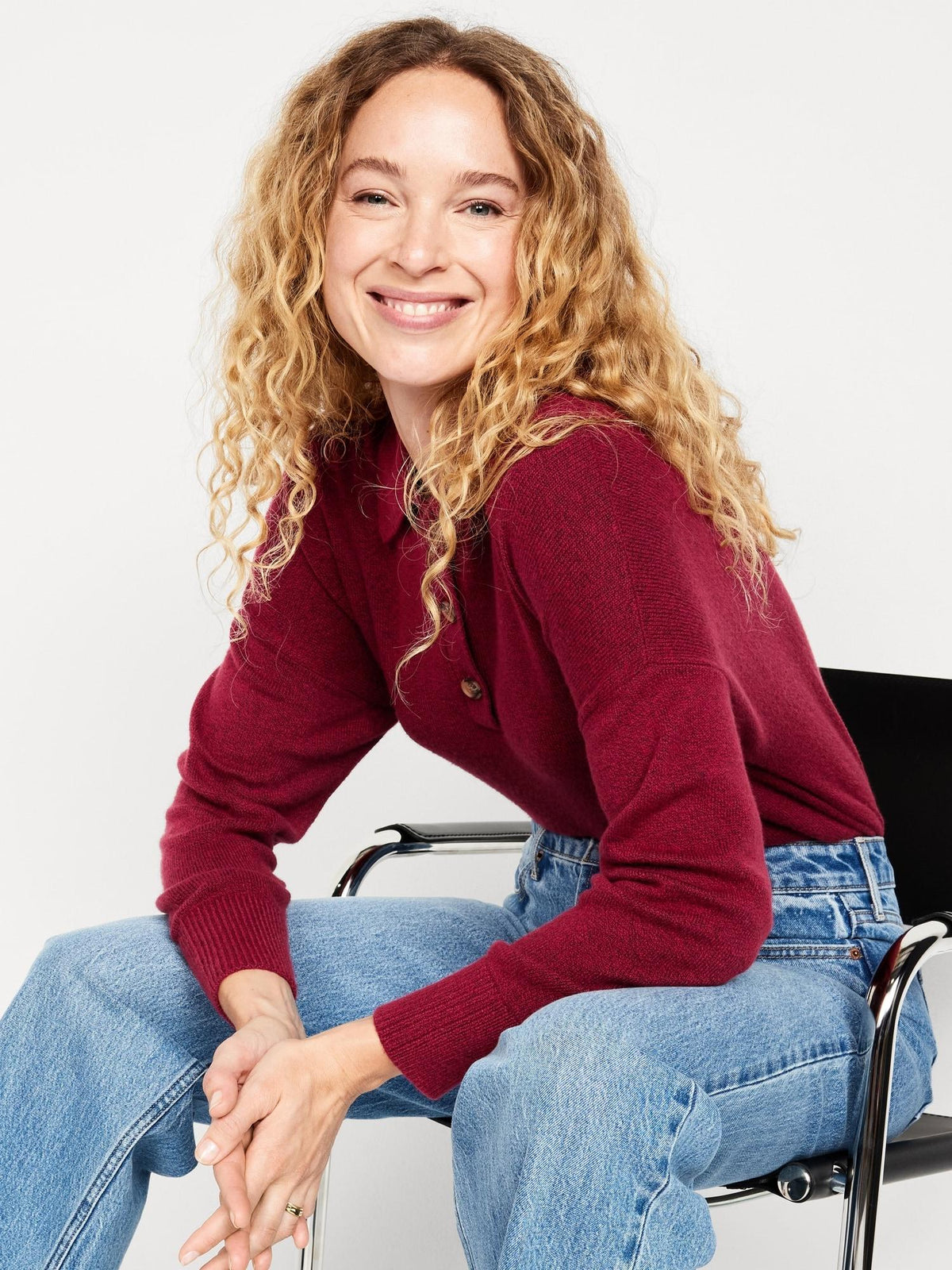 SoSoft Cropped Polo Sweater