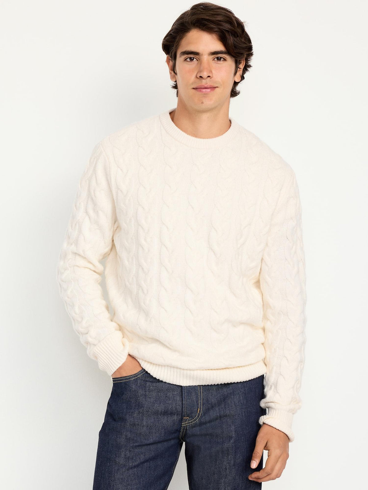 SoSoft Crew-Neck Cable-Knit Sweater