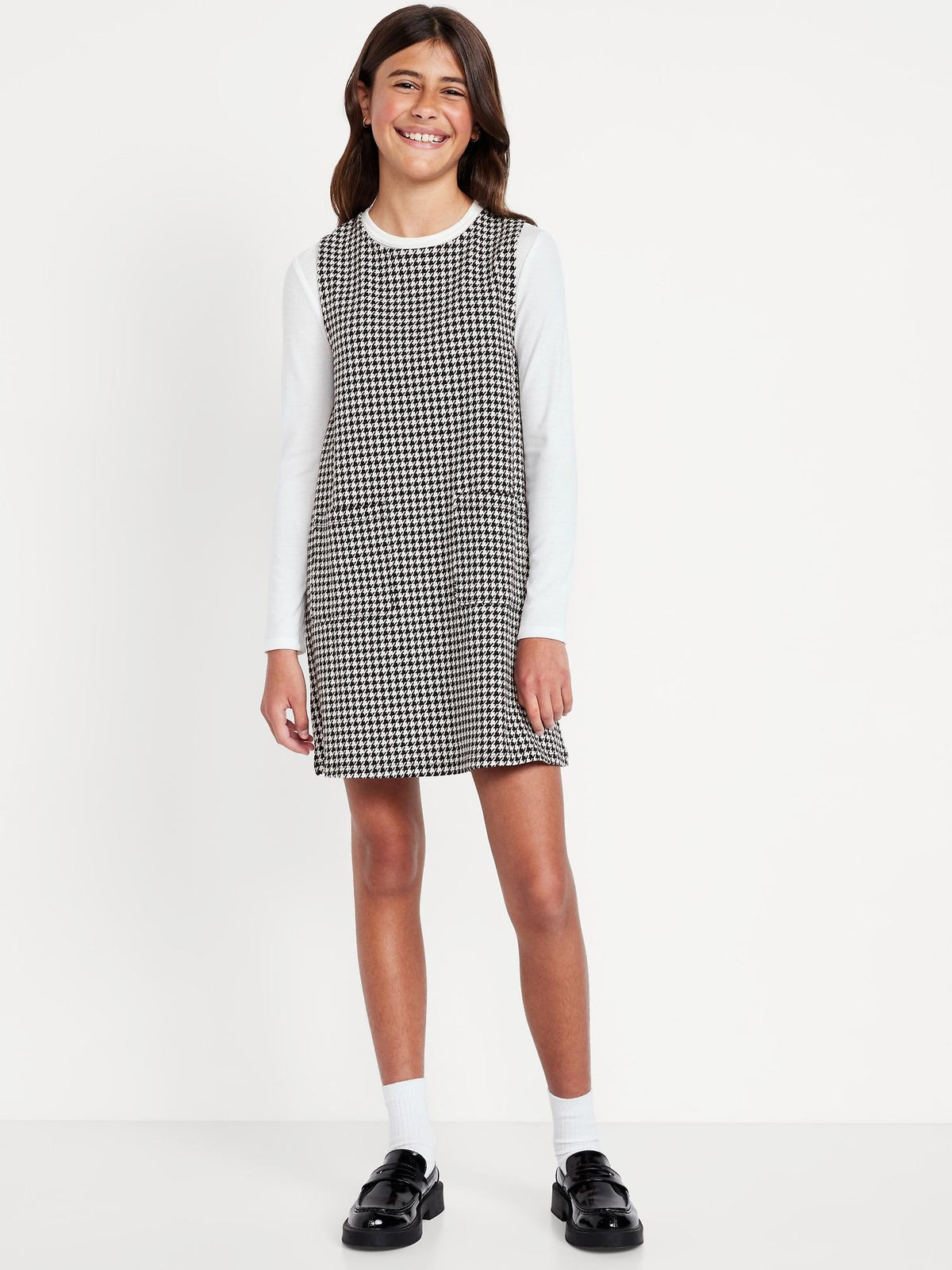 Sleeveless Jacquard-Knit Pocket Dress for Girls