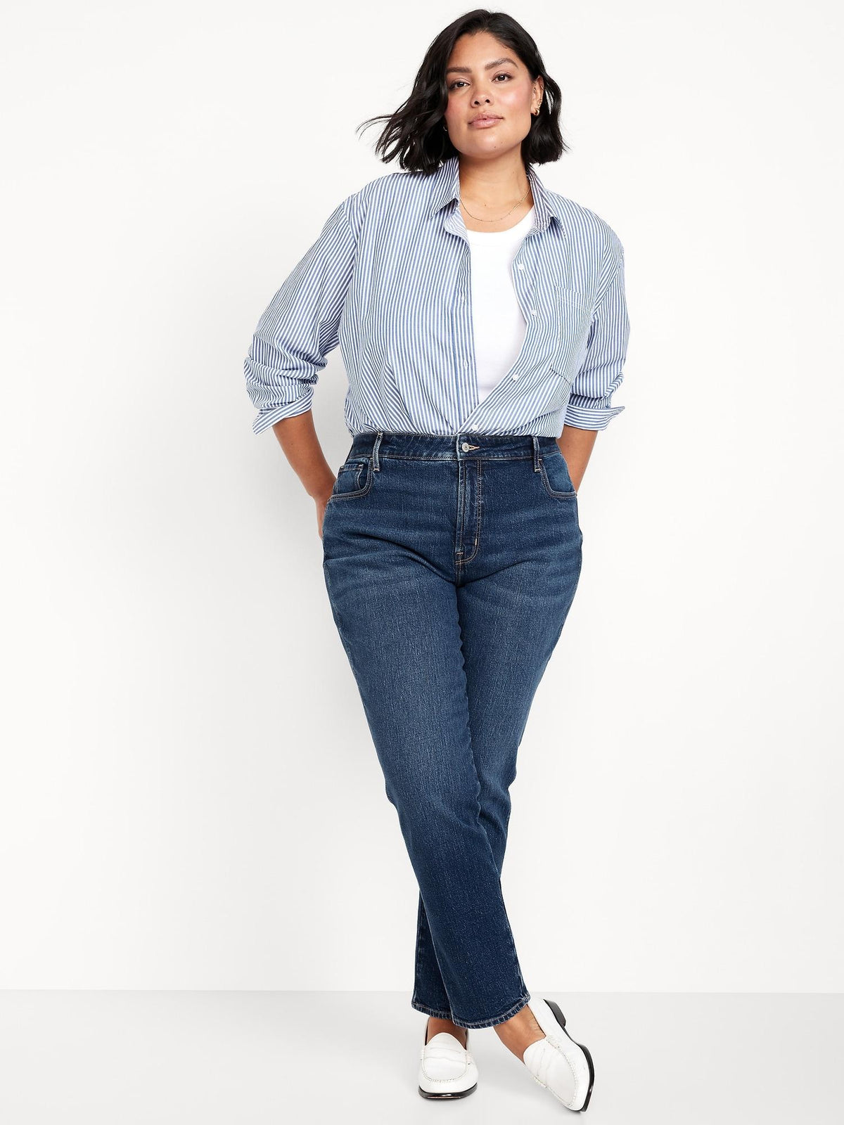 High-Waisted Vintage Slim Jeans