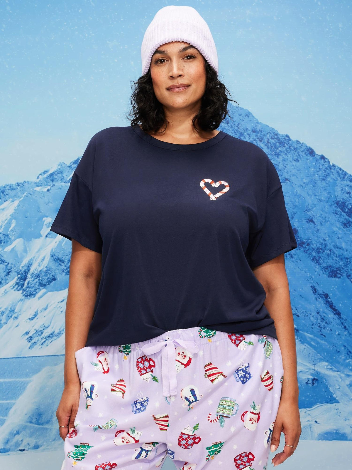 Holiday-Graphic Crew-Neck T-Shirt for Women