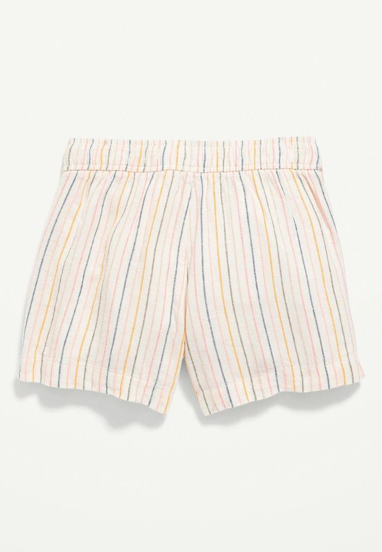 Striped Linen-Blend Drawstring Shorts for Girls