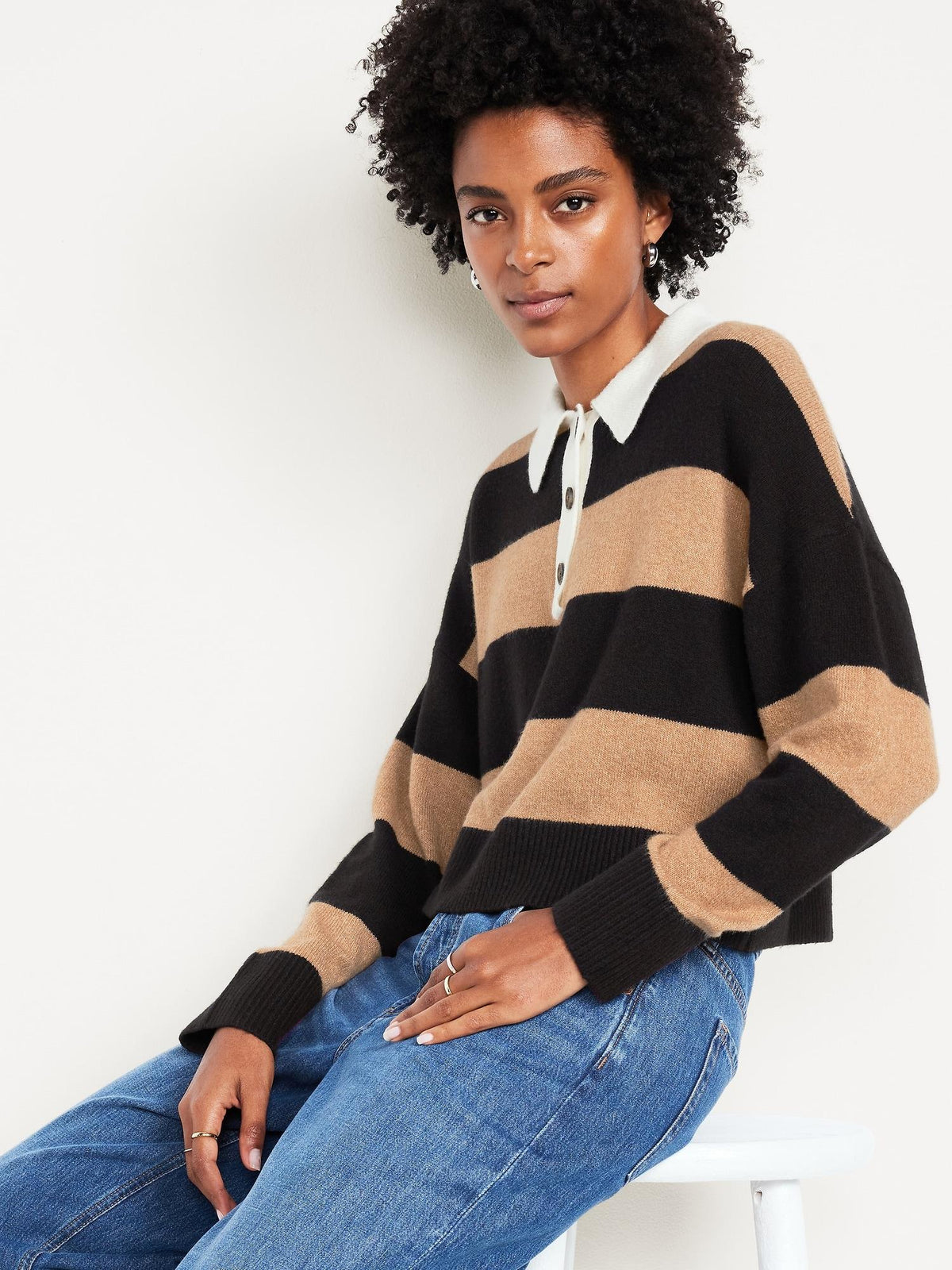 SoSoft Crop Polo Sweater