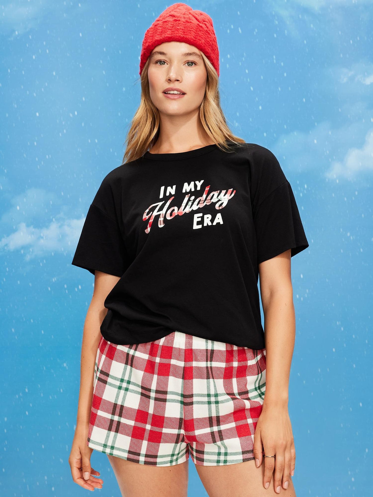 Holiday-Graphic Crew-Neck T-Shirt for Women