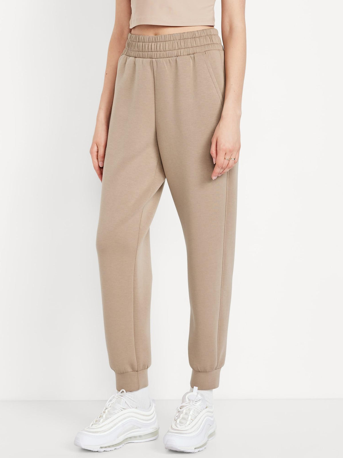 High-Waisted Bounce Fleece Jogger Sweatpants