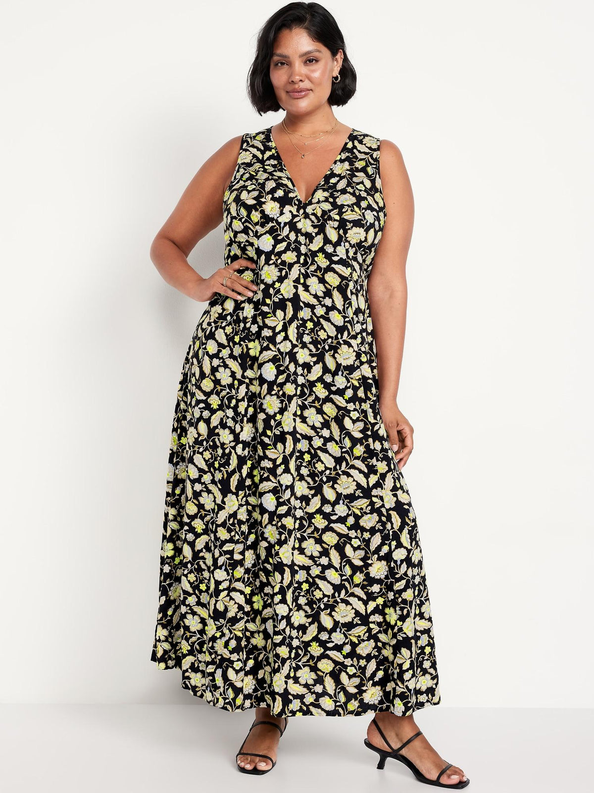 Fit & Flare Floral Maxi Dress