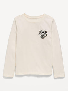 Softest Long-Sleeve Heart-Pocket T-Shirt for Girls