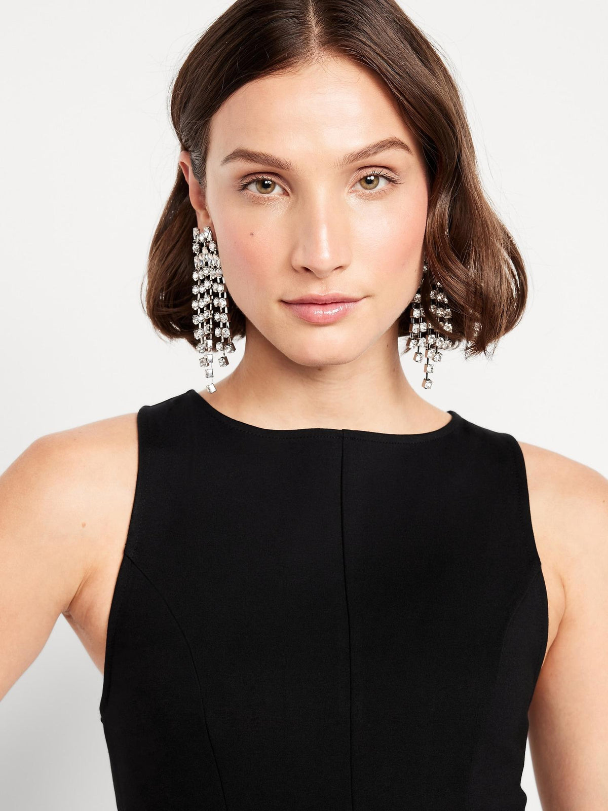 Sleeveless Ponte-Knit Mini Swing Dress