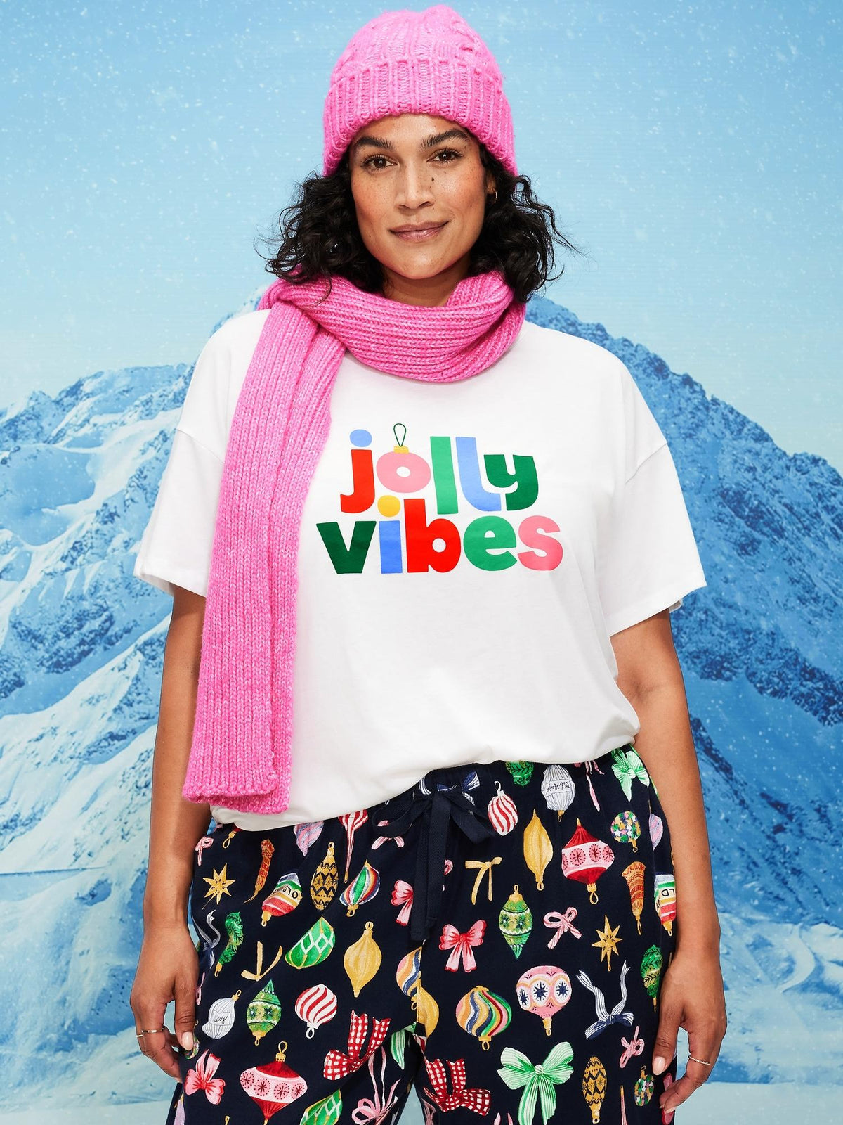 Holiday-Graphic Crew-Neck T-Shirt for Women