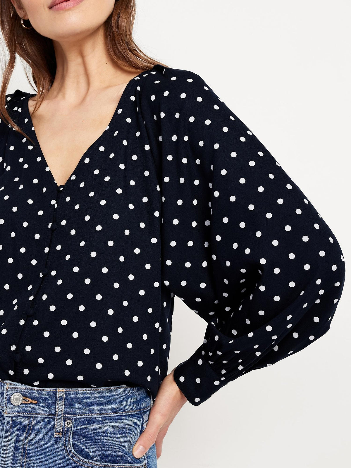 Crepe Button-Down Top