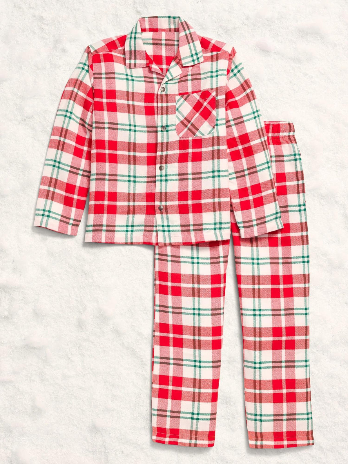 Printed Gender-Neutral Button-Front Pajama Set for Kids