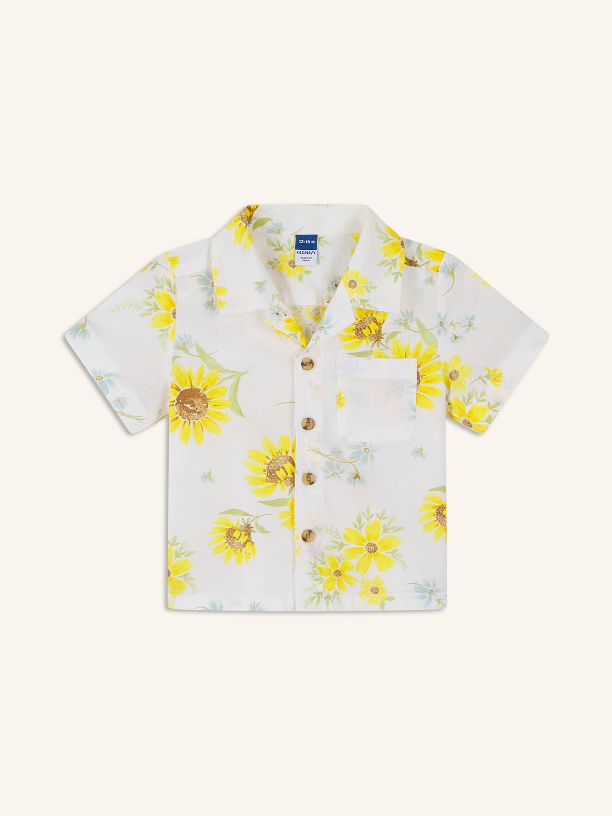 Printed Short-Sleeve Linen-Blend Shirt for Toddler Boys