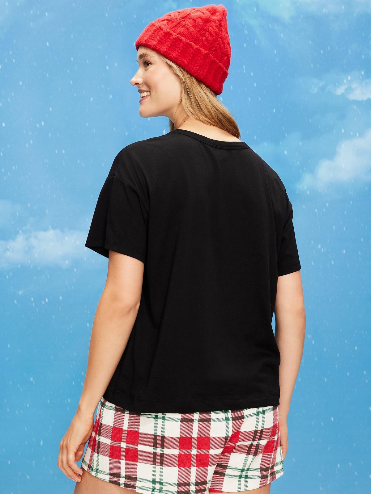 Holiday-Graphic Crew-Neck T-Shirt for Women