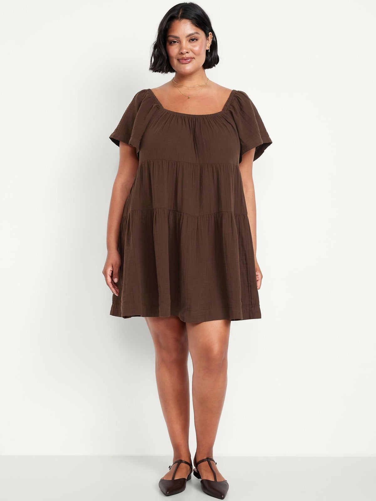 Tiered Mini Swing Dress